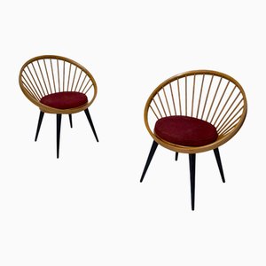 Set of Circle Chairs by Yngve Ekström, 1950s