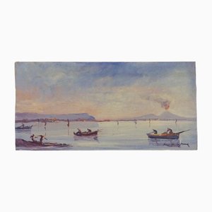 Riccardo Capone, Pescatori, Italia, 1950-1960, Olio su tavola