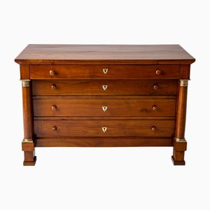 Empire Chest of Drawers with Columns, France, Early 19th Century