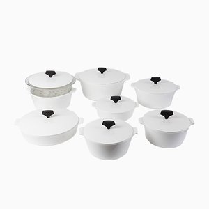 Pentole vintage in ceramica ignifuga di Pyroflam de Luxe, set di 8