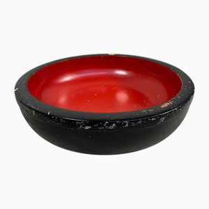 Large Taishō Era Lacquered Wooden Urushi Dough Bowl, Japan, 1920s