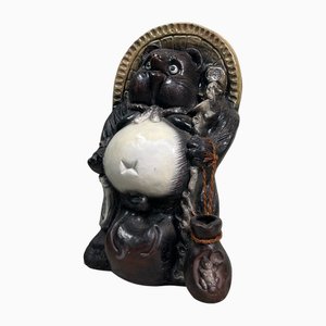 Shōwa Era Tanuki Sculpture in Shigaraki Clay, Japan, 1960s