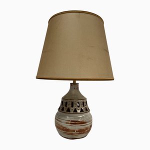 Lampe en Céramique Fabriquée à la Main, Vallauris, 1970s