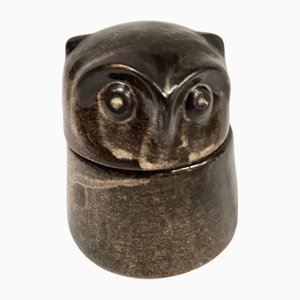 Scatola a forma di gufo Vallauris in ceramica, anni '70