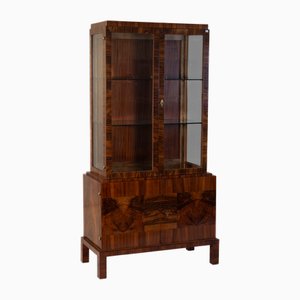 Art Deco Vitrine aus Nussholz, 1930er