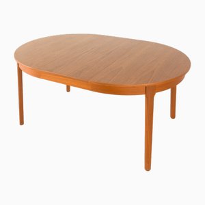 Mid-Century Modern Danish Teak Round Extension Table, 1960s