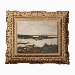 Lucien Seevagen, Kerpont Le Jour, Bréhat, óleo sobre tabla, años 20-1940, enmarcado