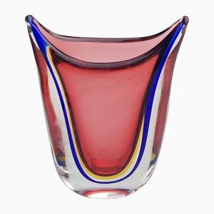 Murano Glass Sommerso Vase by Flavio Poli for Avem, 1960s