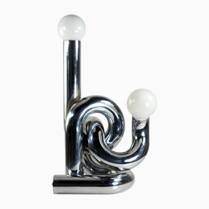 Vintage Italian Space Age Chrome Sculpture Table Lamp by Giovanni Banci, 1960