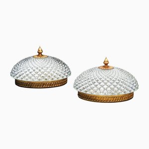 Hobnail Glass Ceiling Lights, 1960s, Set of 2