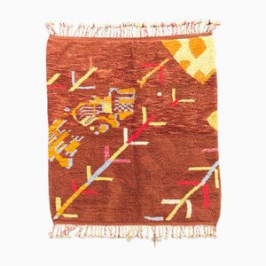 Vibrant Brown Berber Rug, 1990s