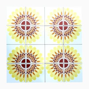 Azulejos Iris Starburst, Italia, años 70. Juego de 24