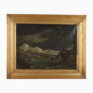 Winter Landscape with Figures, Oil on Canvas, Early 1900s