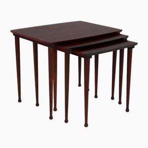 Vintage Danish Nesting Tables in Rosewood by Jørgen Aakjær, 1960s, Set of 3