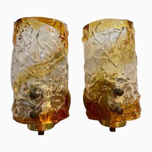 Bicolore Glass Murano Wall Lights attributed to Mazzega, Italy, 1970s, Set of 2