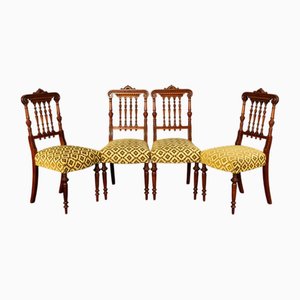 Wilhelminian Walnut Chairs, Set of 4