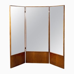 Miroir de Sol Autoportant Art Déco en Bois, Italie, 1940s