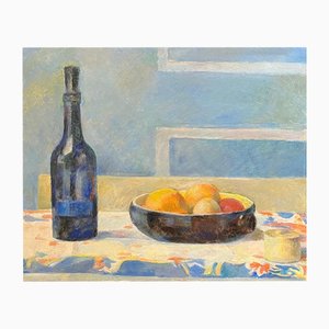 Fernand Blondin, Botella azul, óleo sobre lienzo
