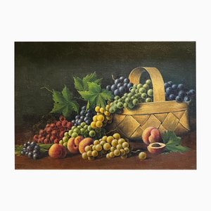 Arthur Charles Henri Herzog, Uva e pesche, Olio su cartone, anni '70