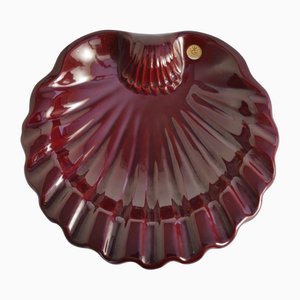 Art Deco Merlot Red Ceramic Vide-Poche from Gabriel Keramik, Sweden, 1960s