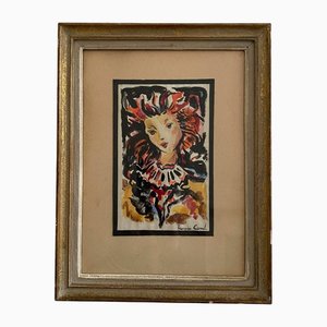 Françoise Carrel, Bildnis einer jungen Frau, Aquarell auf Papier