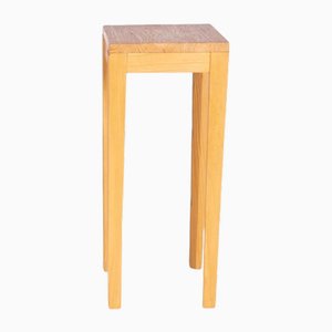 Tall Light Wood Side Table with Minimalist Design