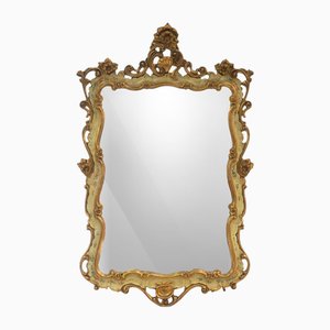Louis XVI Baroque Style Gilded and Hand-Painted Mirror