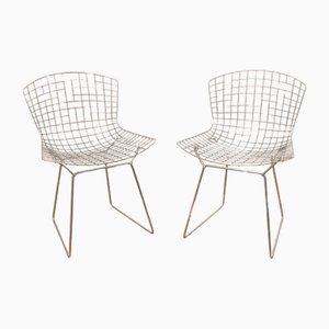 Sedie Bertoia in acciaio cromato attribuite a Harry Bertoia per Knoll, anni '70, set di 2