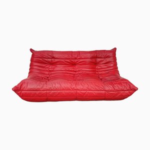 Divano Togo vintage in pelle di Ligne Roset, anni '80