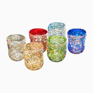 Vasos de cristal de Murano de Mariana Iskra. Juego de 6