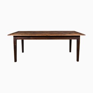 Mesa de comedor de granja inglesa antigua de pino, década de 1890