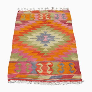 Vintage Turkish Handmade Wool Kilim Rug
