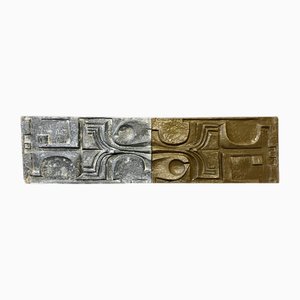 Abstrakte Wandbehang Reliefskulptur Diptychon, 1960er, Fiberglas, 2er Set