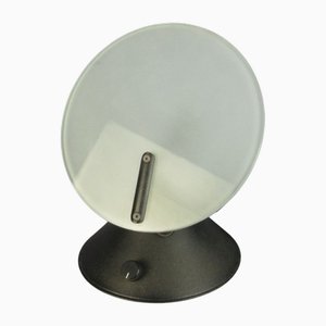 Abat Jour Tischlampe mit Flachglas & Metall Lampenschirm, 1980er
