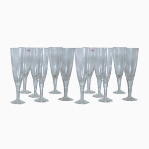 Flute in vetro da champagne di Carlo Morett, set di 12