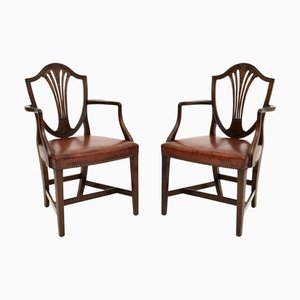 Set of Antique Georgian Style Carver Armchairs, 1900