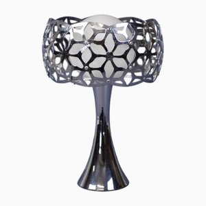 Lampe de Bureau Moderne en Acier Chromé Riveté, 1980s