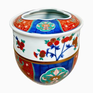 Porte-Arrangement Fleur Ikebana en Porcelaine Shōwa Era de Kisen Gama, Japon, 1950s