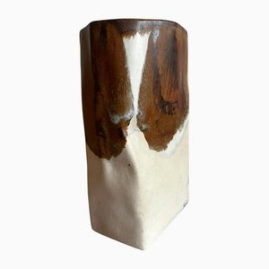 Jarrón orgánico hecho a mano de Aksel Larsen para Axella, Denmark, años 70