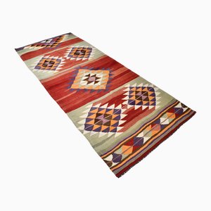 Alfombra de camino Kilim vintage de lana
