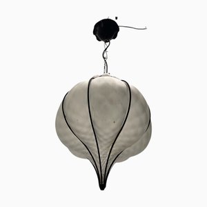 Vintage Pendant in Murano Glass and Wrought Iron, 1970s