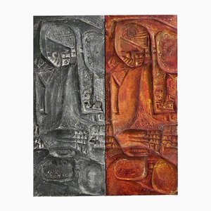 Brutalistische Abstrakte Form & 2 Skulpturen, 1960er, Fiberglas, 3er Set