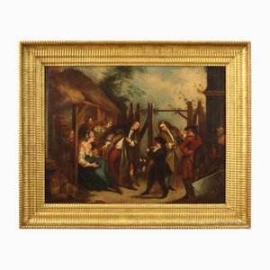 Englischer Künstler, Genreszene, 1750, Öl auf Leinwand