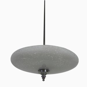 Art Deco Hängelampe mit Glasschale, 1930er
