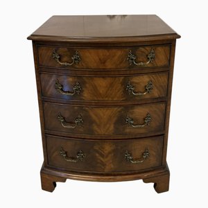 Antique Edwardian Figured Mahogany Bow Fronted Chest of Drawers, 1900