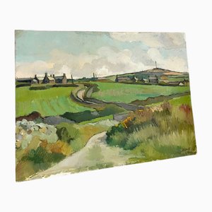 Britischer Künstler, Path to Botallack, Penwith, Cornwall, Öl an Bord, 20. Jahrhundert