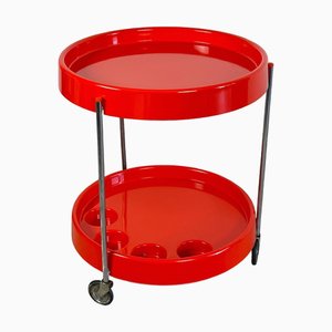 Orange Bar Cart with Bottle Holder from Dal Vera, Italy, 1970s