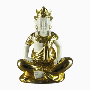 Porcelain & Gilt Sculpture of Buddha from San Marco, 1970s