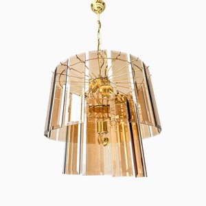 Lustre Vintage en Verre Fumé