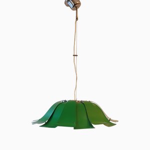 Lampada a sospensione Listelli verde, Italia, anni '60-'70